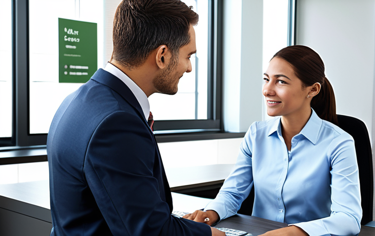 Modern Insurance Broker**

"A professional insurance broker in a modern office setting, fully clothed in appropriate business attire, advising a client. The scene emphasizes personalized service and trust. Include a computer displaying insurance options. Safe for work, appropriate content, perfect anatomy, natural proportions, well-lit professional photograph, family-friendly, modest clothing."

**