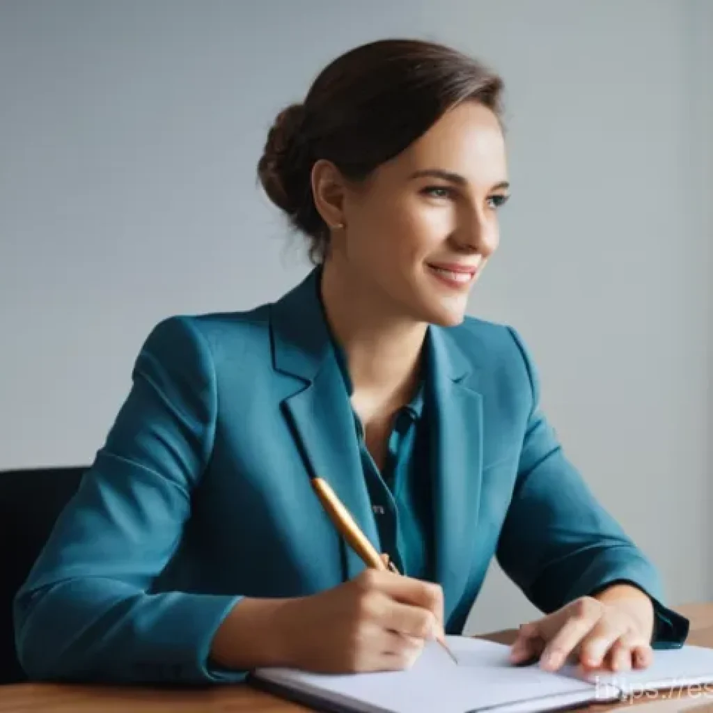 보험중개사와 윤리적 이슈 대응 방법 - **Prompt:** A diverse, friendly female insurance broker in her late 30s, dressed in smart business a...
