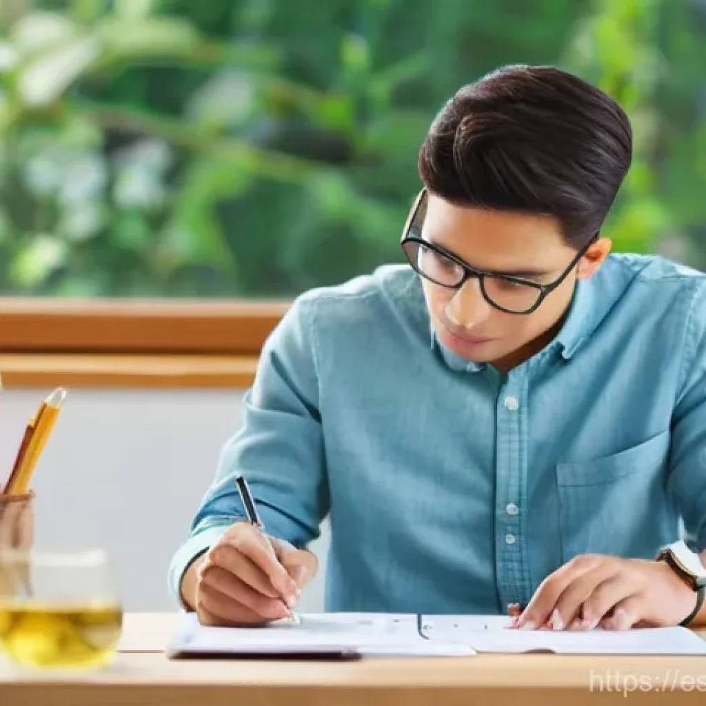 보험중개사 시험 준비를 위한 집중력 향상 팁 - **Prompt for Mind Mapping:** "A focused young adult, casually dressed in a comfortable shirt and jea...