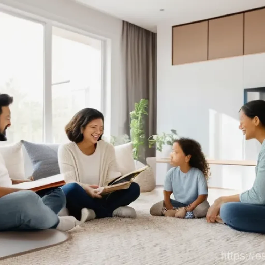 보험중개사로서 가장 보람찼던 경험 - **Prompt:** A serene and warm domestic scene inside a modern, tastefully decorated living room. A di...