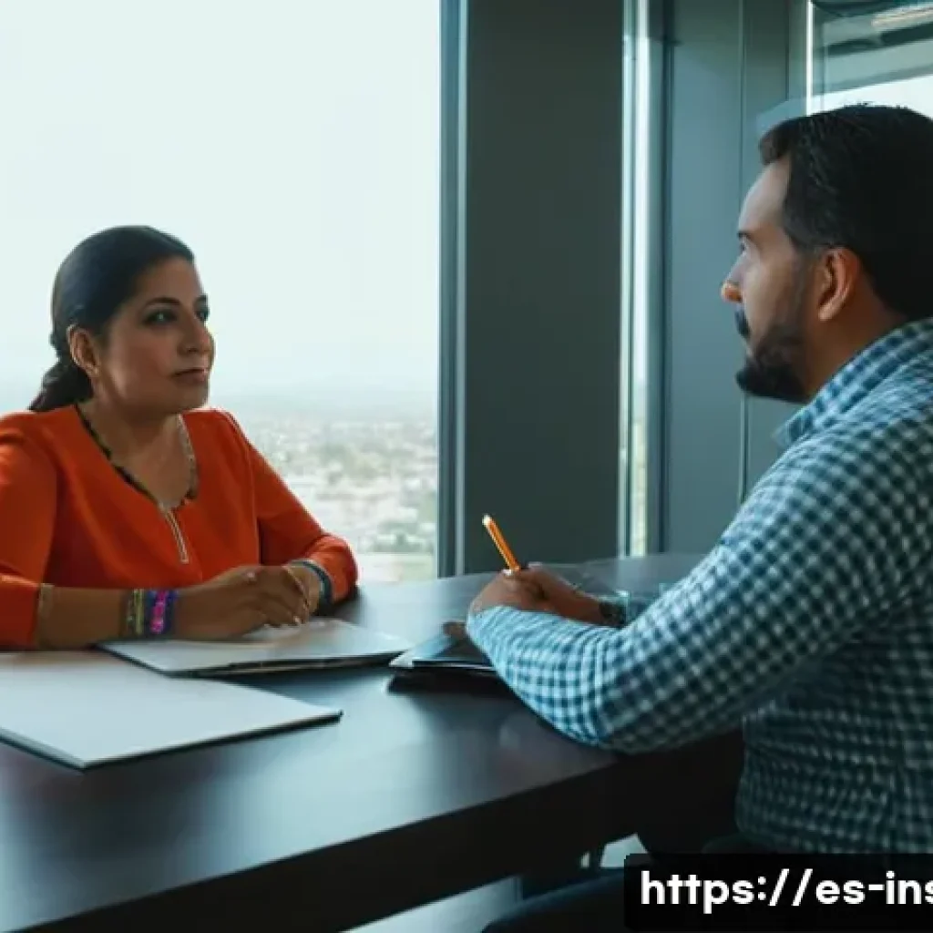보험중개사와 고객 서비스의 차별화 전략 - A professional insurance agent attentively listening to a middle-aged Hispanic client in a bright, m...