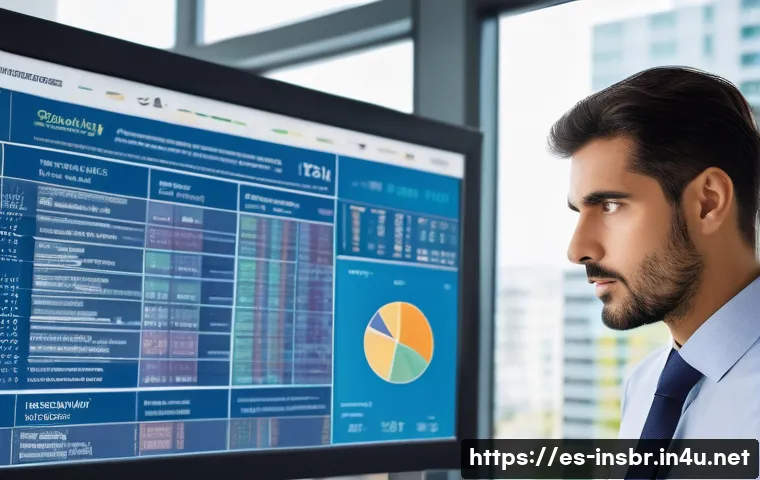 보험중개사 시험 관련 필수 계산 공식 - A professional insurance agent in a modern Spanish office setting, analyzing complex insurance formu...