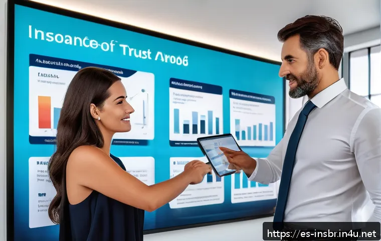 보험중개사와 관련된 최신 보험 기술 성공 사례 연구 및 분석 - A modern insurance office setting in Spain with a professional insurance agent consulting a diverse ...